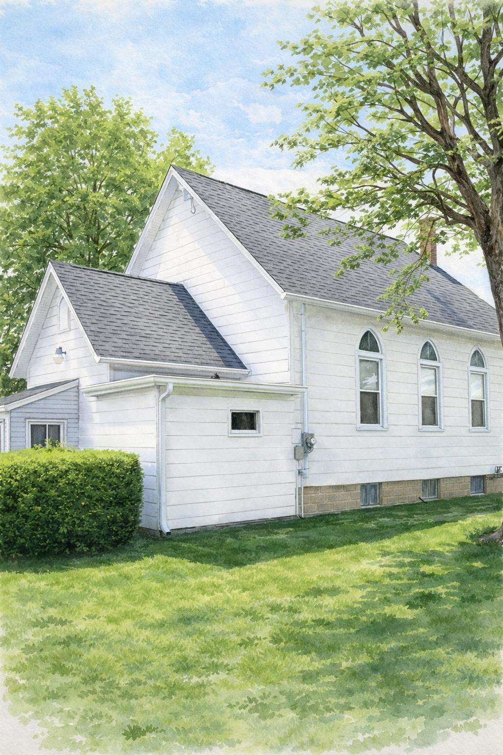Watercolor church painting