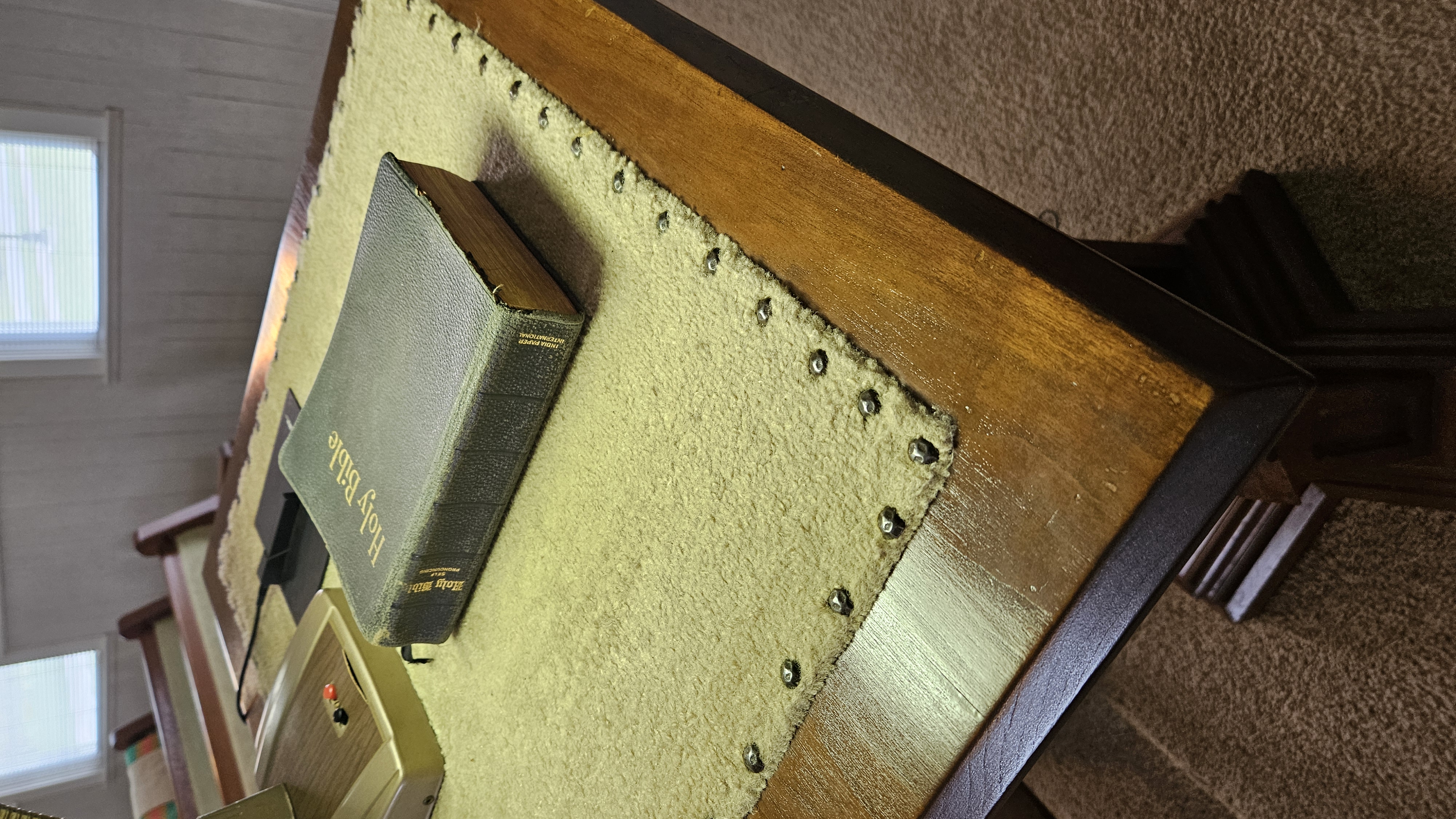 Bible on pulpit